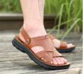 Genuine leather mens sandals casual leather sandals anti-skid fashion wear-resistant beach shoes dual purpose leather