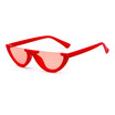 SHAUNA Unique Half Frame Women Cat Eye Sunglasses Brand Designer Fashion Ladies Pink TintClear Lens Shades