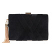 Fawziya Crisscross Velvet Clutch Tassel Evening Purses And Handbags