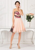 A-Line Sweetheart Sleeveless Print Ruffles Short Chiffon Prom Dresses