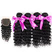 Dream Like Deep Wave Virgin Hair With Closure Brazilian Deep Wave Human Hair 4 Bundles
