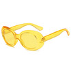 SHAUNA Trending Candy Colors Women Oval Sunglasses Fashion Men Glitter Transparent Red Yellow Green Purple Glasses UV400