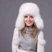 FURART hot warm autumn&winter female Fox fur bomber hat snow cap fur womens hat ladies leather ear caps
