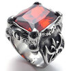 Hpolw Mens Stainless Steel Dragon Claw ruby sapphire engagement ring&the ring has a ruby in it Fashion&nobleness