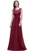 A-line lace evening dresses Women sleeveless long bridesmaid dress chiffon formal party dress