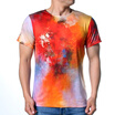 Fashion Mens O-neck Gradient Print Pullover T-Shirts