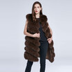 Winter Fox Fur Long Vest Natural Fur Coat Furry Vest Real Fur Coat Winter Jacket Tilt Stripe Stitch New Sale 2018 Discount