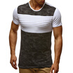 Summer Mens Short-sleeved Striped Camouflage Casual T-shirt