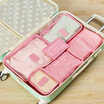Shouyou travel storage bag 6 sets of waterproof clothes finishing bag travel storage bag storage six-piece set JD-SN-02 pink