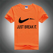 New Mens Fashion Casual Short SleeveJUST BREAK IT Print Cotton Plain Lined Slim Sport T-Shirt