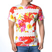 Men Simple Casual Floral Printing Tops Short Sleeved O-Neck Pullover Bright Color T-Shirts