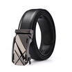 XHtang Mens Belt Genuine Leather Automatic Buckle belt For Waistband Ratchet Strap Black Leather Belt Designer Belt For Jeans Gift