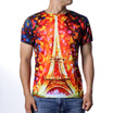 Fashion Men&39s O-neck Tops Colorful Print Pullover T-Shirts