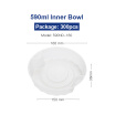 OTOR 350440590ml Disposable Plastic Inner Bowl Liner Layered Round Tray Take-away Compartment Clear Bowl Liner 360pcs300pcs