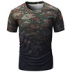 Summer Mens Plus Size Short Sleeve Camouflage Round Neck Pullover T Shirt Tops