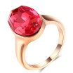 New Arrival Ring Inlaid Crystal For Women Luxurious Wedding Ring Big Red Stone Rose Gold Plated R223