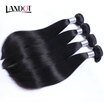 8A Brazilian Virgin Hair Straight Natural Black Color 100 Human Hair Weaves 4 Bundles Lot Brazilian Remy Hair Extensions Can Dye