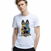 Chic Men T-shirt Popular Ulzzang Printing Funny Cute Humor Crazy Dog Novel Style Tshirt Short Sleeve Cotton White Tees