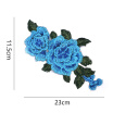 Sunbling Embroidered Patch 3D Red Roses Flower Patches For Women Wedding Dress Clothing Sticker Lace Applique