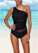 2018 Sexy One Piece Swimsuit Women Summer Beachwear Mesh One Shoulder Swimwear Bodycon Bodysuit Bathing Suit