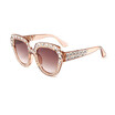 SHAUNA Luxury Heart-shaped Crystal Women Sunglasses Brand Designer Oversize Sun Glasses UV400