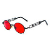 SHAUNA Unique Oval Punk Sunglasses Vintage Metal Frame Red clear Lens Glasses UV400 steampunk