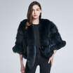 Fox fur vest natural leather grass jacket female autumn&winter coat real fur coat fox tail fur collar fashion design warm