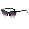 SHAUNA Fashion Half Frame Women Cat Eye Sunglasses Nail Decoration Retro Gradient Lens Glasses UV400