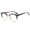 women eye glasses frame men Vintage metal round half frame Brand design eyeglasses Myopia Glasses spectacles Optical Clear Lenses