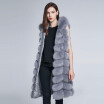 Winter Ladies Fur Coat Fox Hair Coat from Natural Fur Coat Genuine Leather Coat Feather Warm Stripes Discount Hat 2018 New