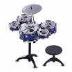 Children Kids Jazz Drum Set Kit Musical Educational Instrument Toy 5 Drums 1 Cymbal with Small Stool Drum Sticks for Boys Girls