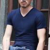Fashion Solid Color V-Neck Cotton Blends Short Sleeved Men&39s Slim T-Shirts