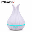 TOMNEW 400ML Essential Oil Diffuser Humidifier Ultrasonic Aroma Aromatherapy Diffuser White Wood Grain Mist Maker for Home Yoga