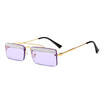 SHAUNA Trending Glitter Eyebrow Women Small Square Rimless Sunglasses Fashion Men Clear Green Pink Purple Glasses UV400