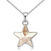 Fashion Crystal Star Pendant Necklaces Chain Necklace For Women Made with Crystal from Austria White Gold Plated 26628