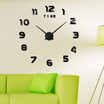 Modern DIY 3D Surface Wall Clock Luxury Mirror Home Crystal Office Room Decor
