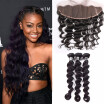 Amazing Star Malaysian Virgin Hair Bundles with Frontal Loose Wave with Frontal Human Hair with Frontal Closure Free Part