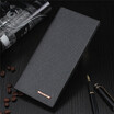 Men Fashion PU Leather Double Open Long Clutch Purse Money Pockets Slim Male Wallets