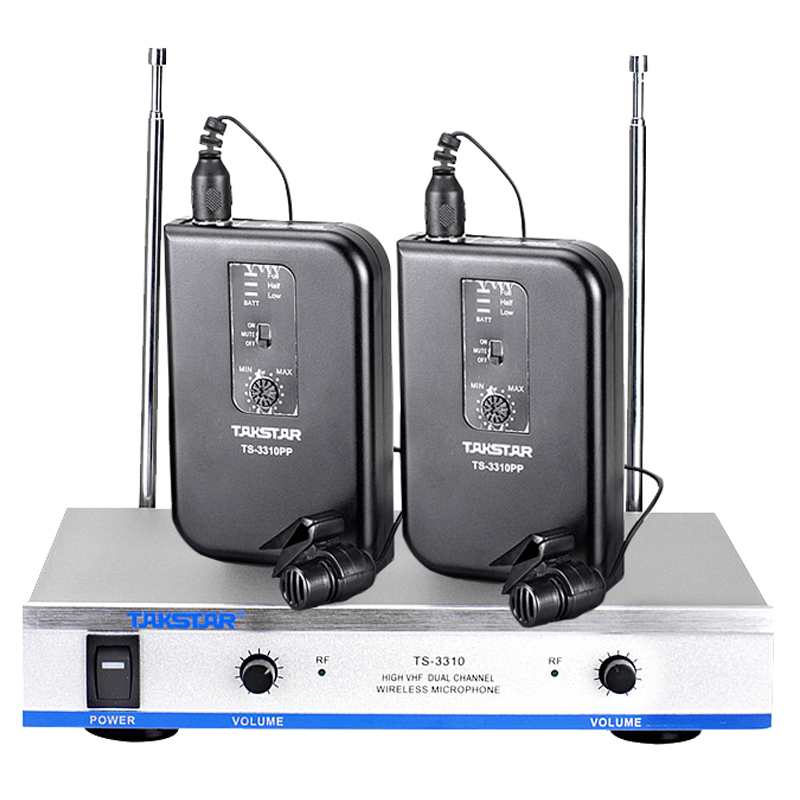 Victory TAKSTAR TS-3310PP one drag two wireless microphone dual collar clip microphone conference performance teaching stage dedicated black