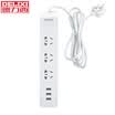 DELIXI CD98E-BMK3X3UDL White&blue smart usb socket strip patch panel patch panel tow board plug-in board three five holes three USB