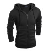 Mens Sweatshirts Solid Color Zipper Sports Jacket Hooded Cardigan Coat