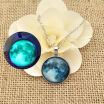 Glass Luminous Star Series Necklace Crystal Cabochon Pendant Glow in the Dark CA