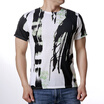 Mens Landscape Painting O-Neck Short Sleeve Casual T-shirt