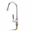 Bathroom Kitchen Faucet with Pull Down Sprayer Temperature Sensor LED Light Water Faucet Single Handle Faucet Hot & Cold Mixer Tap