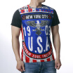 Mens Eagle Print High-end Short Sleeved T-shirt