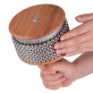 Wooden Cabasa Percussion Musical Instrument Metal Beaded Chain & Cylinder Pop Hand Shaker for Classroom Band