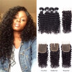 Amazing Star Brazilian Virgin Hair Deep Wave Bundles with Closure Unprocessed Human Hair Bundles with 4x4 Lace Closure Top Quality