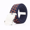 Male And Female Teenager Fashion And Leisure Scrolling Buckle Stripe Canvas Belt