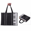 Waterproof Handbag Music Tote Shoulder Grocery Shopping Bag 5mm Cotton Padding with Piano Key Pattern