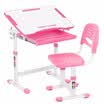 IKayaa Escritorio de estudio y silla de estudio ajustable para niños con soporte de rollo de papel 0-40 ° Juego de mesa de arte ajustable para niños metal fijo Fra